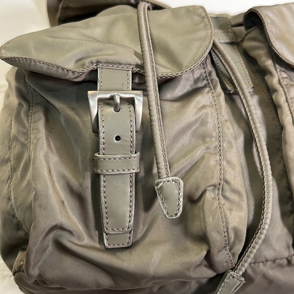Authentic PRADA Gray Nylon and Leather Backpack Bag Purse - Picture 16 of 16